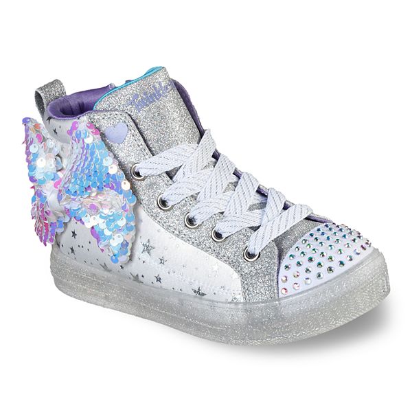 Skechers Twinkle Toes Shuffle Brights Girls Light Up High Top Shoes