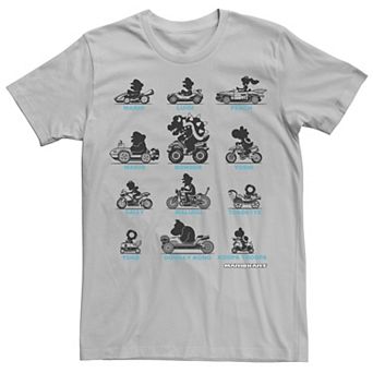 Men's Nintendo Super Mario Mario Kart Silhouette Racers Tee