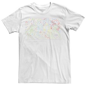Men's Disney Princesses Neon Line Art Group Shot Tee