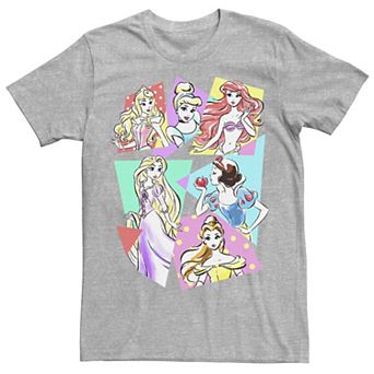 Men's Disney Princesses Neon Pop Art Sketch Tee