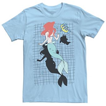 Disney's The Little Mermaid Ariel And Flounder Men's Swimming Portrait Tee