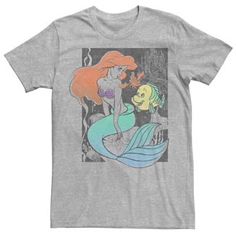 Disney's The Little Mermaid Happy Ariel Sebastian Flounder Men's Tee