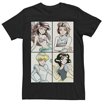 Men's Disney Princesses Anime Four Square Tee