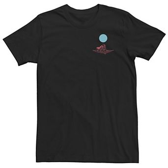 Disney's Aladdin And Jasmine Men's Flying Carpet Outline Sketch Tee