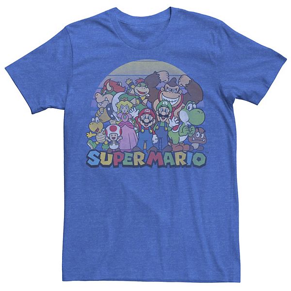 Men's Nintendo Super Mario Group Portrait Vintage Tee