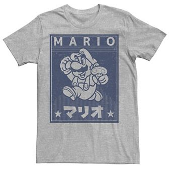 Men's Nintendo Super Mario Kanji Vintage Poster Tee