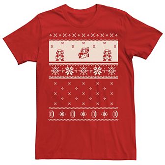 Men's Nintendo Super Mario Christmas Cream Pattern Tee
