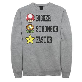 Men's Nintendo Super Mario Bigger Faster Stronger Sweatshirt