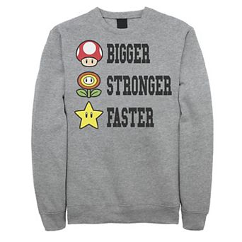 Men's Nintendo Super Mario Bigger Faster Stronger Sweatshirt