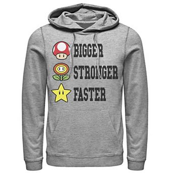 Men's Nintendo Super Mario Bigger Faster Stronger Hoodie