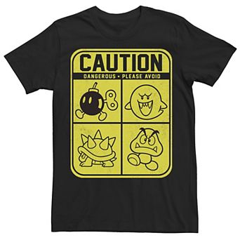 Men's Nintendo Super Mario Caution Dangerous Foes Tee