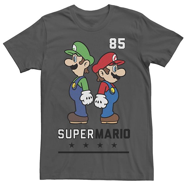 Men's Nintendo Super Mario Luigi Back To Back Athletic 85 Tee