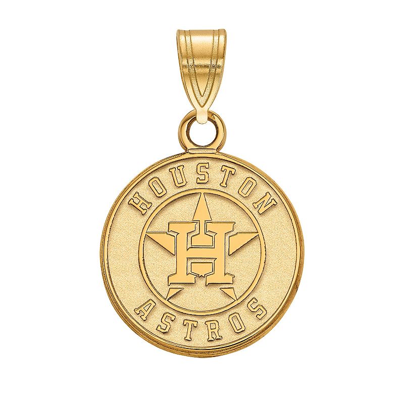 LogoArt 10k Gold Houston Astros Logo Pendant, Womens, Size: 18 mm