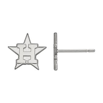LogoArt 14K White Gold Houston Astros Stud Earrings