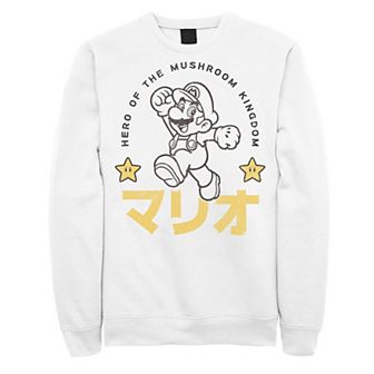 Men's Nintendo Super Mario Hero Stars Kanji Portrait Sweatshirt