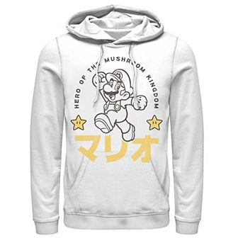 Men's Nintendo Super Mario Hero Stars Kanji Portrait Hoodie