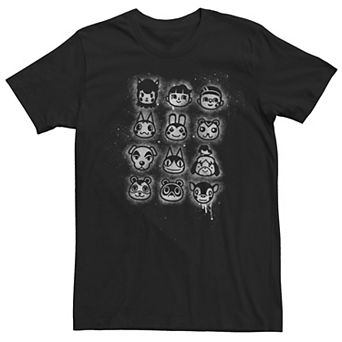 Men's Nintendo Animal Crossing Spray Painted Group Shot Tee