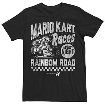 Men's Nintendo Mario Kart Rainbow Road Vintage Tee