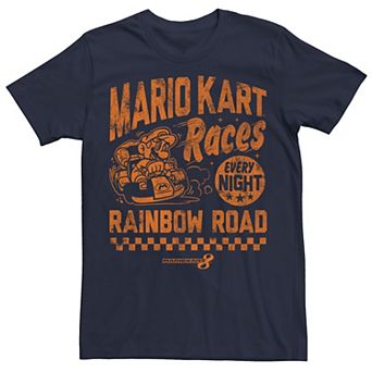 Men's Nintendo Mario Kart Rainbow Road Vintage Tee