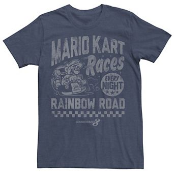 Men's Nintendo Mario Kart Rainbow Road Vintage Tee