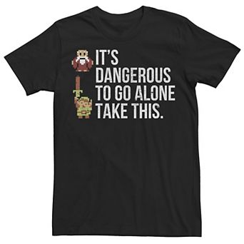 Men's Nintendo Zelda Retro Dangerous to Go Alone Tee