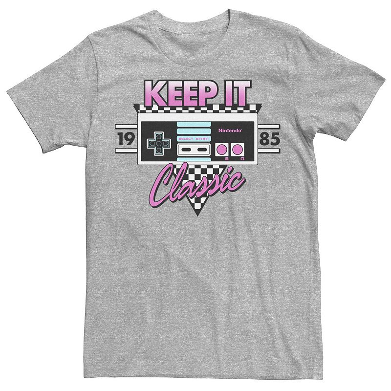Men's Nintendo 1985 Classic NES Controller Tee, Size: Medium, Athletic Grey