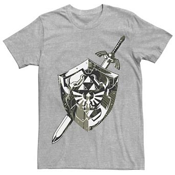 Men's Nintendo Legend of Zelda Hylian Shield & Sword Collage Tee