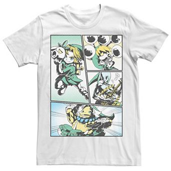 Men's Nintendo Zelda Link Manga Comic Graphic Tee