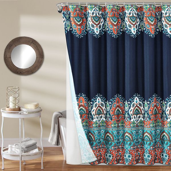 Lush Decor 14 Piece Bohemian Meadow, Shower Curtain Sets With Window Curtains