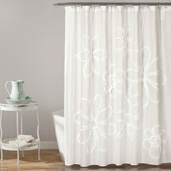 Lush Decor Ruffle Flower Shower Curtain, Flower Shower Curtain