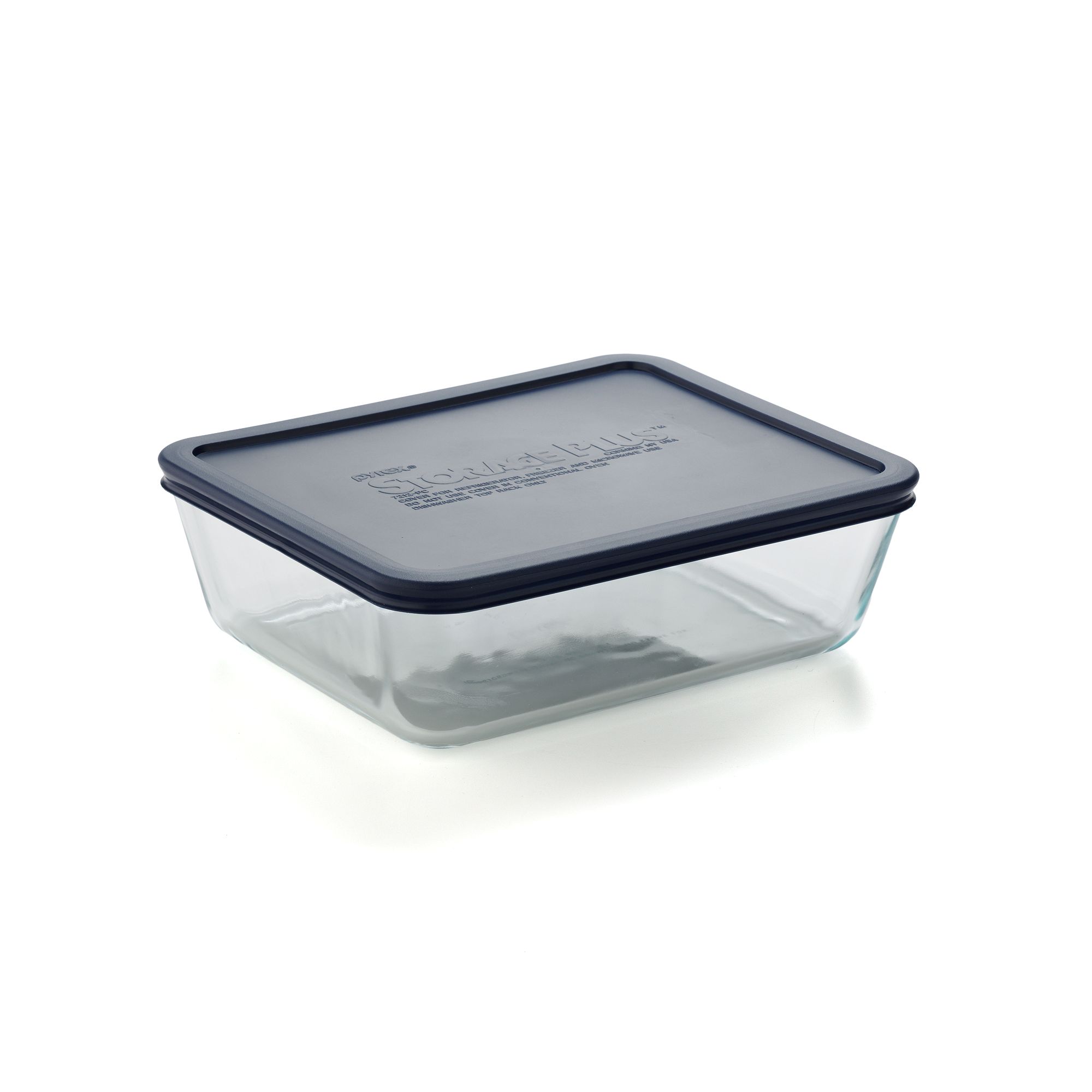 Pyrex Storage Plus 11-Cup Rectangular Glass Covered Dish, Blue