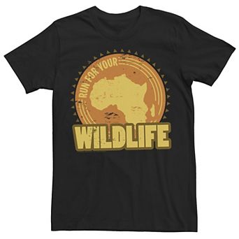 Men's Madagascar Run For Your Wildlife Map Poster Tee