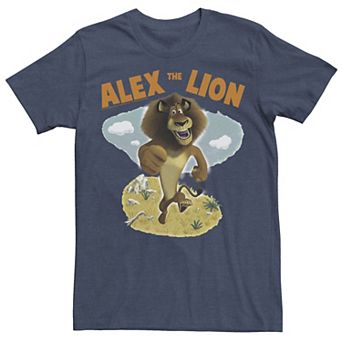 Men's Madagascar Alex The Lion Desert Text Poster Tee