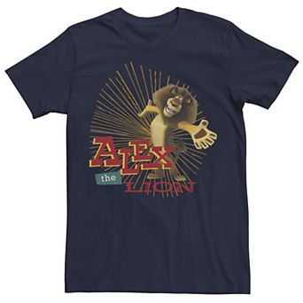 Men's Madagascar Alex The Lion Text Poster Tee