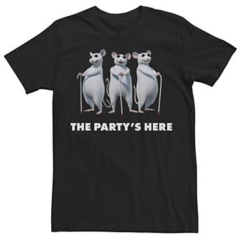 Men's Shrek Blind Mice The Party's Here Text Poster Tee