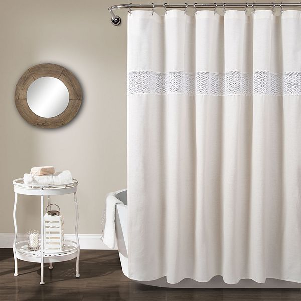 Lush Decor Dana Lace Shower Curtain, Lace Shower Curtain