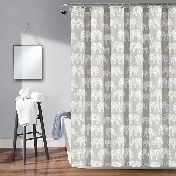 Lush Decor Elephant Parade Shower Curtain, Lush Shower Curtain