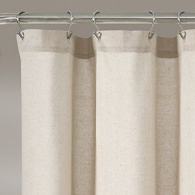 Lush Decor Linen Button Shower Curtain