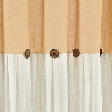 Lush Decor Linen Button Shower Curtain
