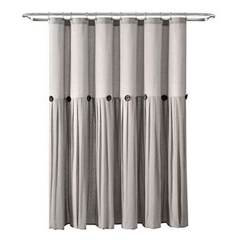 Lush Decor Linen Button Shower Curtain