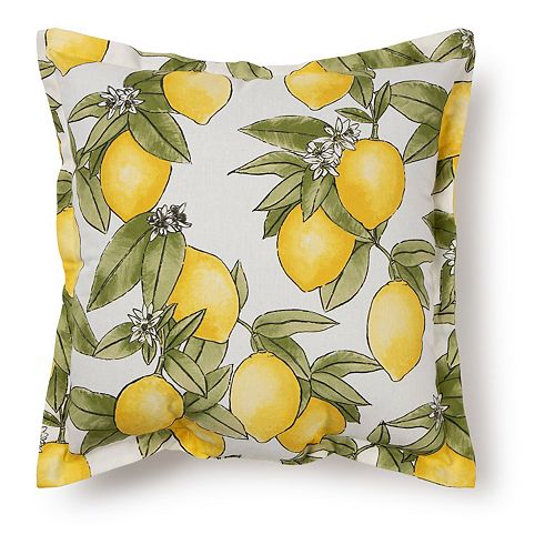 lemon print pillow