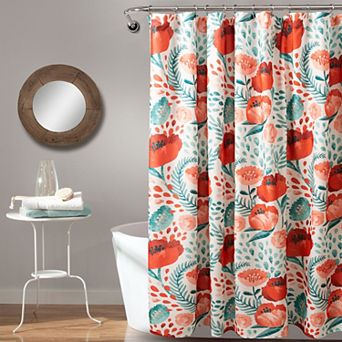 Lush Decor Poppy Garden Shower Curtain