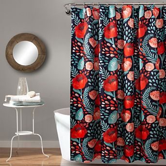 Lush Decor Poppy Garden Shower Curtain