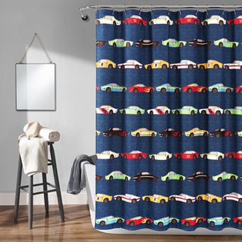 Lush Decor Race Cars Shower Curtain