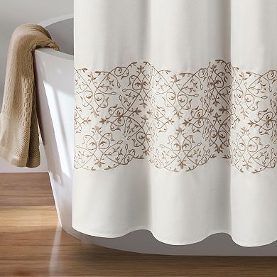 Lush Decor Scroll Medallion Shower Curtain
