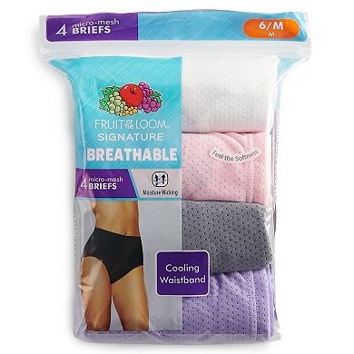 Women's Fruit of the Loom Signature 4-pack Micro Mesh Briefs 4DKBMBR