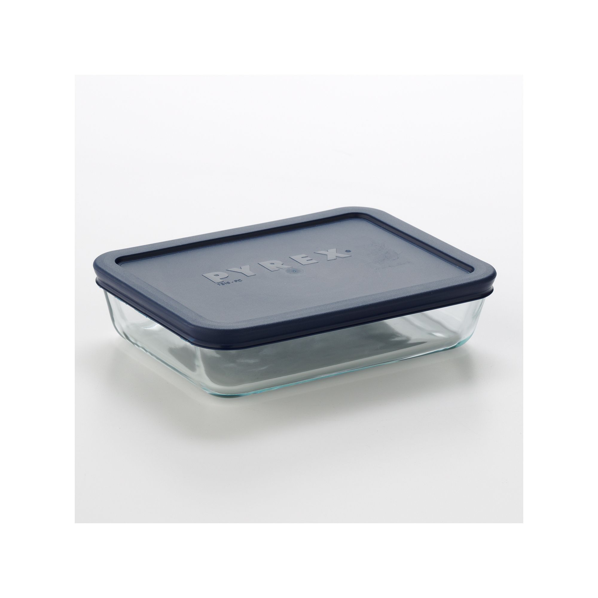 Pyrex Simply Store Plus 3-Cup Rectangular Glass Covered Dish, Blue