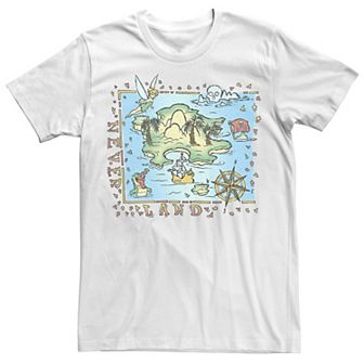 Disney's Peter Pan Never Land Map Vintage Poster Men's Tee