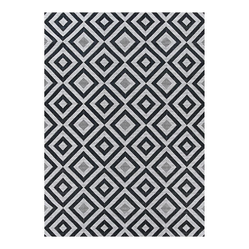 Couristan Afuera Dipole Halogen Indoor Outdoor Area Rug, Black, 5X7.5 Ft