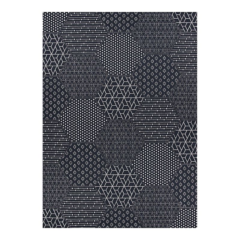 Couristan Afuera Anode Current Indoor Outdoor Area Rug, Black, 6.5X9.5 Ft